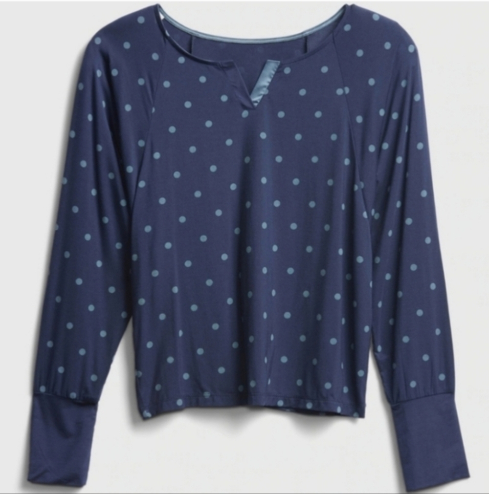GAP Navy Top with Light Blue Dots